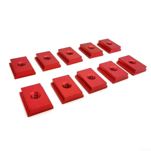 T-Schienenschieber für Werkbank und Gehrungssäge, Aluminiumlegierungs-Design für Holzbearbeitung (10 Stück M8 rot) von SMZhomeone