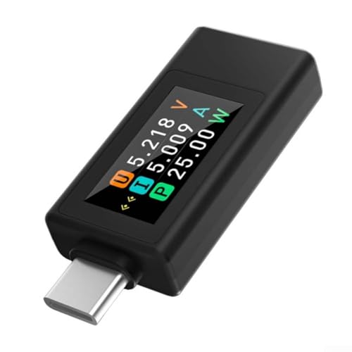Typ C Digitalmessgerät KWS1902L mit 0 96 Zoll Farb-TFT-Bildschirm, Echtzeit-Spannungs- und Stromüberwachung mit Spitzenstrom bis zu 12 A und Spannung bis zu 430 V (schwarz) von SMZhomeone