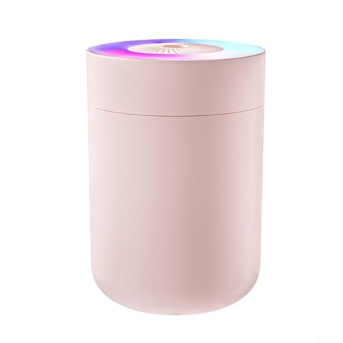 USB-C-Schnittstelle Luftbefeuchter mit dynamischem Farbatmosphärenlicht, emittiert weichen Nebel, um trockene Luft zu lindern, ausgestattet mit 3-Stunden-automatischer Abschalt-Timer (Rosa) von SMZhomeone