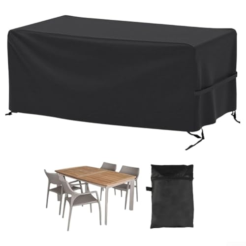 Wasserdichte Möbelabdeckung für rechteckige Tische und Stühle, winddichtes Design für verbesserte Stabilität (124,5 x 124,5 x 73,7 cm) von SMZhomeone