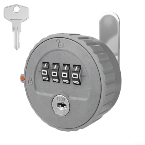 Wasserdichtes Zahlenschloss für Schubladen und Schränke mit Ersatzschlüssel, Zinklegierung und ABS-Material für den Innen- und Außenbereich, Schwarz (20 mm grau) von SMZhomeone