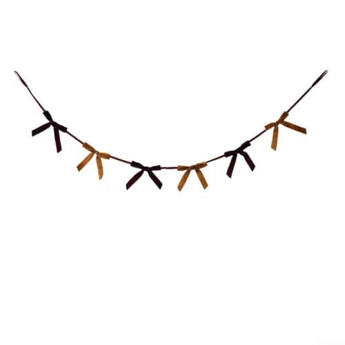 Weihnachten Samt Schleife Girlande Banner 5 2,7 m für Baum Kamin und saisonale Dekoration mit elegantem Plüschmaterial (Dunkelbraun + Braun) von SMZhomeone