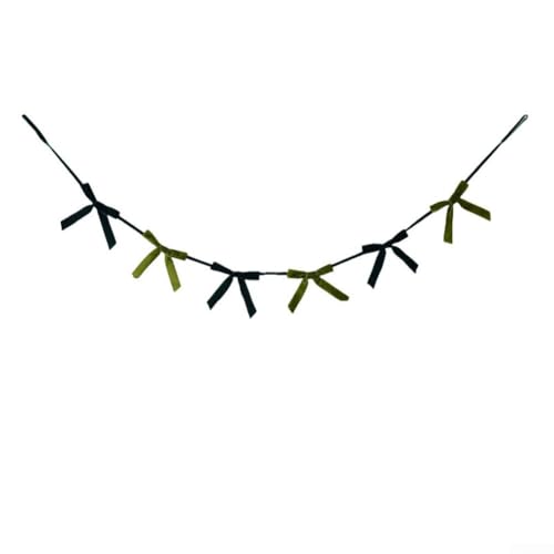 Weihnachts-Samtschleife Girlande Banner 5 2,7 m für Baum, Kamin und saisonale Dekoration mit elegantem Plüschmaterial (dunkelgrün + grün) von SMZhomeone