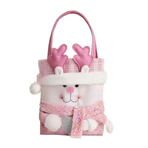 Weihnachtsparty-Handtasche mit rosa Perlen, niedliche Cartoon-Stoffpuppe, Dekoration zum Tragen kleiner Gegenstände und Leckereien (Hirsch) von SMZhomeone