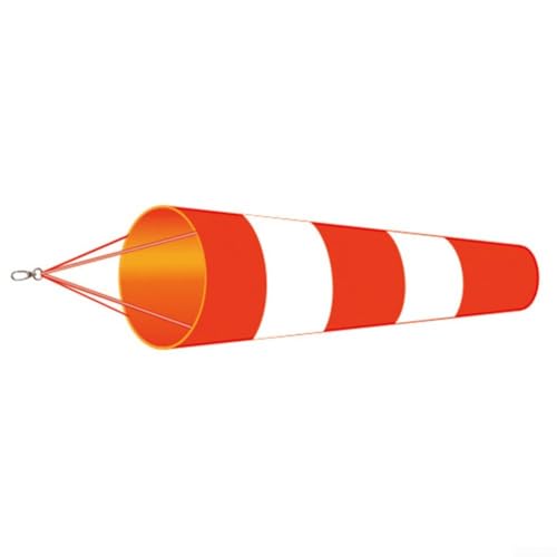 Zuverlässiger Flughafen-Windsack, 150 cm Länge, Ripstop-Polyester, orange-rot (rot + weiß) von SMZhomeone