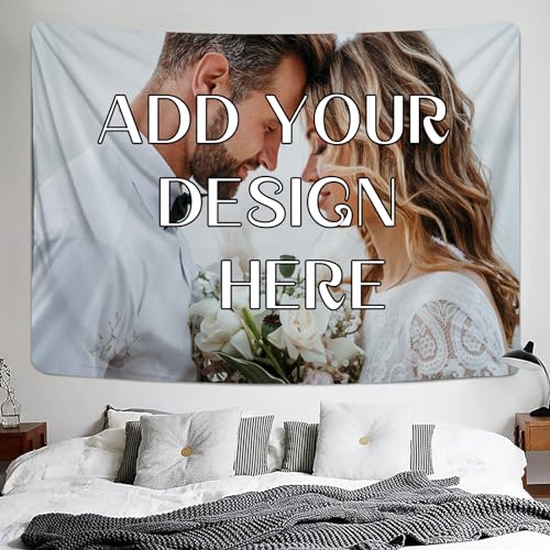 SMchwbc Benutzerdefinierter Wandteppich, Personalisierte Wanddekoration mit Eigenen Fotos und Text für Home Decoration (1,200 x 150 cm(BxH)) von SMchwbc