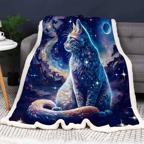 SMchwbc Katze Decke 150x200 cm Kuscheldecke Katze Wohndecke Flanelldecke Katzen 3D Drucken Süße Katzen Flauschig Sofadecke 130x150 cm Kuscheldecken Couchdecke (4,150 x 200 cm) von SMchwbc