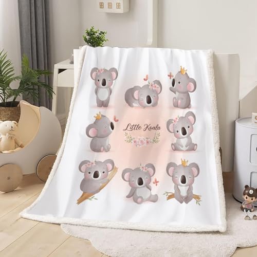 SMchwbc Koala kuscheldecke Koala Fleecedecke Fleece Decke 75x100cm Wildlife Tagesdecke Sofadecken 150 X 200 cm Sofadecke Für Kinder Jugendliche (2,150 x 200 cm) von SMchwbc