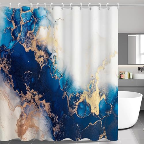 SMchwbc Marmor Duschvorhang 180x180 180x200 Marmor Schwarz Gold grün Blau Muster Modern Textil Abstrakt Duschvorhänge Polyester Marmor Shower Curtainsins (2,200 x 200 cm(BxH)) von SMchwbc