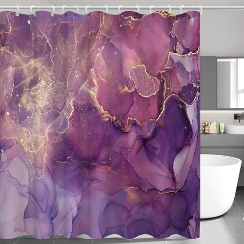 SMchwbc Marmor Duschvorhang 180x180 180x200 Marmor Schwarz Gold grün Blau Muster Modern Textil Abstrakt Duschvorhänge Polyester Marmor Shower Curtainsins (3,200 x 240 cm(BxH)) von SMchwbc
