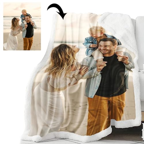 SMchwbc Personalisierte Decke, Fotodecke Mit Eigenem Foto Name, Personalisierte Kuscheldecke Mit Foto Und Text, Personalisiert Decke Mit Foto Fotodecke 150x200 for Kinder (1,130 x 150 cm) von SMchwbc
