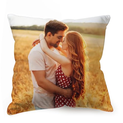 SMchwbc Personalisiertes Geschenke Kissen mit Foto & Text Bedruckt, Kissen Personalisier Kissen mit Foto Bedrucken Lassen, fotokissen mit eigenem Foto 40x40 kein Füllstoff (1,50 x 50 cm) von SMchwbc