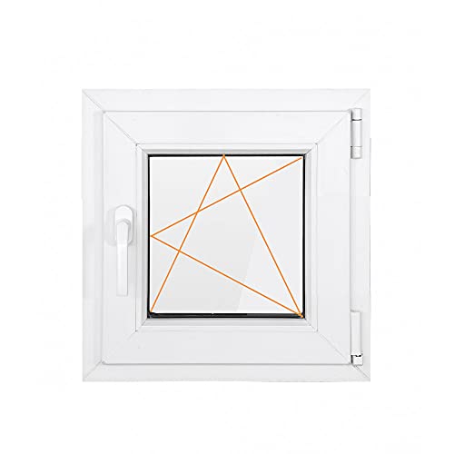 Bastion Fenster Kellerfenster 1 Flügel Dreh-Kipp 2-fach Verglasung RC2 BA weiß 70 mm Profil (600x600 Rechts) von SN DECO GROUP