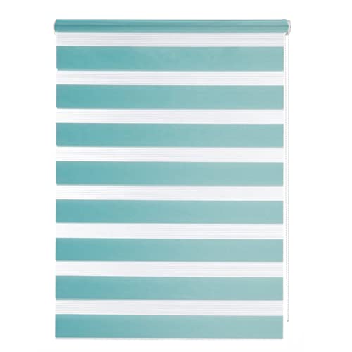 Doppelrollo Klemmfix D7 türkis (110 x 150 cm) von SN DECO GROUP