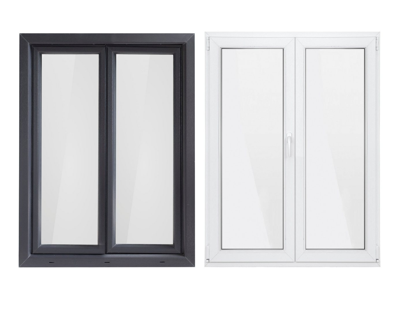 SN DECO GROUP Kunststofffenster Fenster, 2 Flügel, 900x1200, außen anthrazit/innen weiß, 70 mm Profil, (Set), RC2 Sicherheitsbeschlag, Hochwertiges 5-Kammer-Profil von SN DECO GROUP