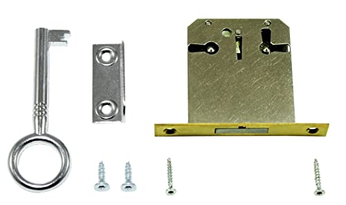 SN-TEC Einsteckschloss/Möbelschloss/Schrankschloss mit Zuhaltung 45mm Dornmaß rechts/links/oben verwendbar incl. Zubehör von SN-TEC