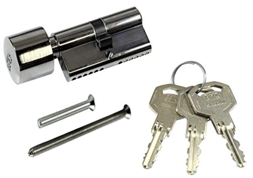 BKS Profil - Knaufzylinder Helius WS42 mit Wendeschlüssel, Baulänge: (Schließseite) 45/40 (Knaufseite) incl. SN-TEC Montagematerial von SN-TEC