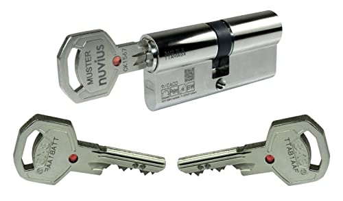 BKS Sicherheits Türzylinder Profilzylinder Nuvius SLX Serie 36 mit Sicherungskarte (Doppelzylinder A=35, B=35) von SN-TEC