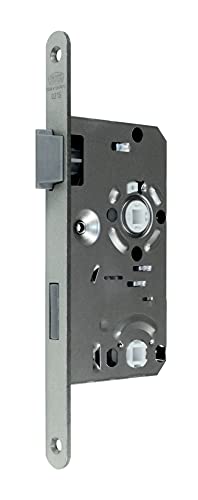 BKS Standard Badezimmer Türschloss mit Vierkant 55/78/8, Stulp: 18 x 235mm abgerundet, DIN Links incl. SN-TEC® Montageset von SN-TEC