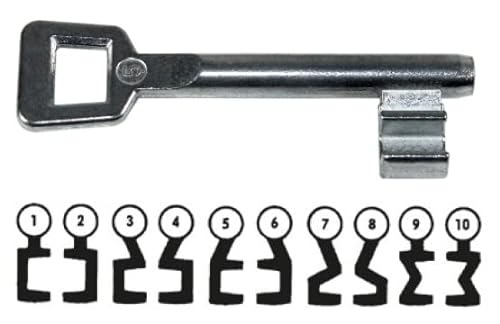 Buntbartschlüssel, Ersatzschlüssel, Zusatzschlüssel für BB-Schlösser, geeignet z.B für BKS Schlösser der Serie 0215, Schließung 1 bis 10 auswählbar (Schließung 10) von SN-TEC