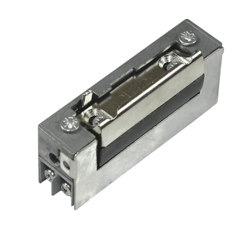DENI Elektro-Türöffner 20141 schmale Bauweise, mit oder ohne Tagesentriegelung 6-12 V AC/DC, Arbeitstrom, DIN Links/Rechts verwendbar incl. SN-TEC Befestigungsschrauben (MIT Tagesentriegelung) von SN-TEC