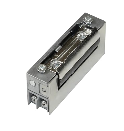 DENI Elektro-Türöffner 20181 schmale Bauweise mit Radiusfalle, ohne Tagesentriegelung 6-12 V AC/DC, Arbeitstrom, DIN Links/Rechts, incl. SN-TEC Befestigungsschrauben (OHNE Tagesentriegelung) von SN-TEC