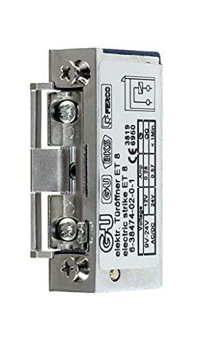 GU BKS Elektro-Türöffner Nr. ET8 mit Fallengleitdeckel, Radiusfalle, verstärkte Fallenfeder, mit Tagesentriegelung 9-24 V AC/DC, 100% ED von SN-TEC