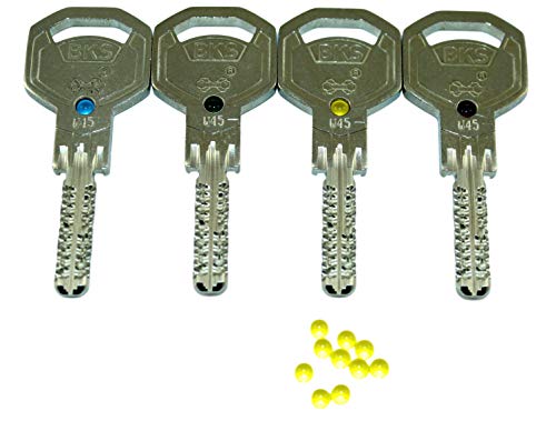 SN-TEC Austausch Glas Kugel "Gelb" für BKS Janus Schlüssel der Serie 45 und 46 (10 Stück) von SN-TEC
