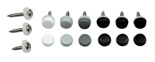 SN-TEC Fensterbankschrauben Rostfrei Edelstahl mit Dichtscheibe und Abdeckkappe (50 Stück) Länge 16 bis 22mm, Farbauswahl möglich ! (Länge: 16mm, Dunkelgrau/Staubgrau RAL 7037) von SN-TEC