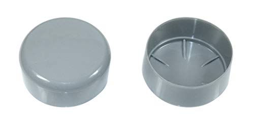 SN-TEC Rohrkappe/Fußkappe/Pfostenkappe in Grau für Rundrohr 75-76mm = 3 Zoll z.b. für Fahnenstangen (10 Stück) von SN-TEC