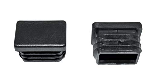 SN-TEC Rohrstopfen/Fußkappe/Pfostenkappe/Lamellenstopfen für Vierkantrohr, Farbe: Schwarz, 30x20mm (10 Stück) von SN-TEC