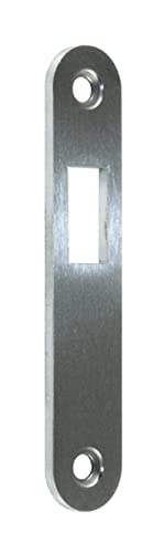 SN-TEC Schließblech für Schiebetürschlösser und Riegelschlösser S413, 105x20x3mm geeignet z.B für BKS Schiebetürschlösser (Edelstahl Matt, Abgerundet) von SN-TEC