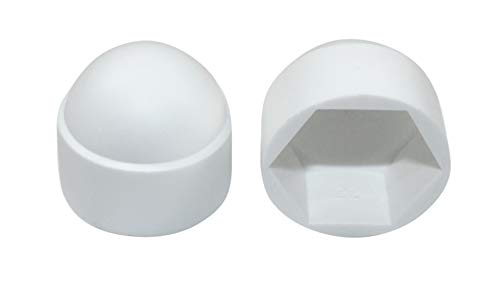 SN-TEC Sechskant Abdeckkappen Kunststoff, Größen Auswahl von M4 bis M16 (SW 7 bis SW 24), Farben Auswahl: schwarz/weiß/grau/anthrazit (25 Stück) (M6 / SW 10mm, Weiß) von SN-TEC