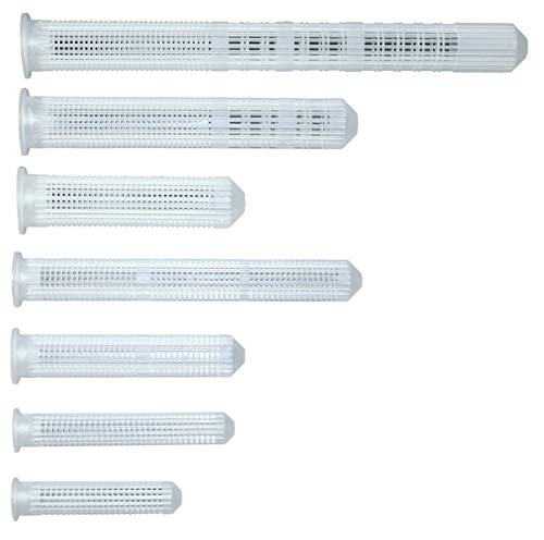 SN-TEC Siebhülsen | Ankerhülsen | Gitterhülsen aus Kunststoff mit Kragen und Rücklaufstop (Größen- und Längenauswahl möglich) (10 Stück, 12x60mm für M6 bis M8) von SN-TEC