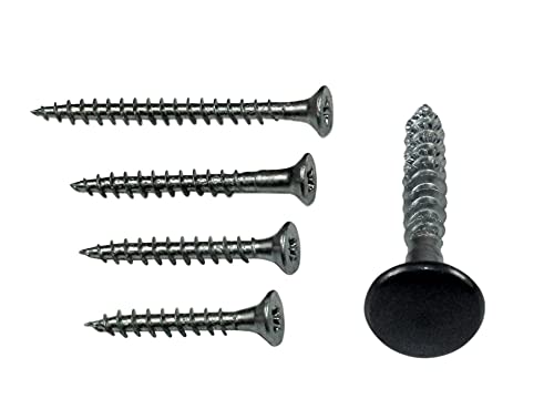 SN-TEC Spanplattenschrauben/Senkschrauben/Holzschrauben mit Abdeckkappen (50 Stück) Länge 25 bis 70mm wählbar, Farbe: Anthrazit (4,5x70 mm) von SN-TEC