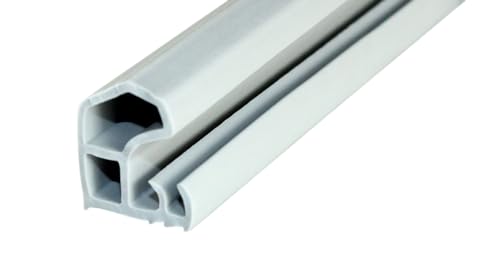 SN-TEC Stahlzargendichtung, Türdichtung, Ersatzdichtung, Z 1105, Breite: 14,5mm, Höhe: 16,5mm zum einstecken, Farbauswahl: weiß/grau (Grau, 10 Meter) von SN-TEC