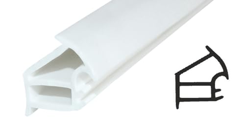 SN-TEC Stahlzargendichtung, Türdichtung, Ersatzdichtung, Z 1177, Breite: 14,60mm, Höhe: 14,50mm zum einstecken, Farbauswahl: weiß/grau (Weiß, 30 Meter) von SN-TEC