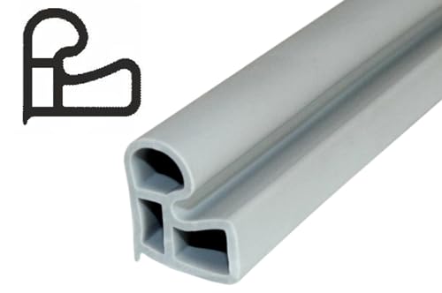 SN-TEC Stahlzargendichtung, Türdichtung, Ersatzdichtung, Z 1194, Breite: 12,50mm, Höhe: 14mm zum einstecken, Farbauswahl: weiß/grau (5 Meter, Grau) von SN-TEC