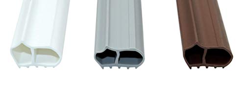 SN-TEC Stahlzargendichtung/Türdichtung SNZ 1114, 10x17mm für 10mm Nut, Farbauswahl: Weiß/Grau/Braun (5 Meter, Braun) von SN-TEC