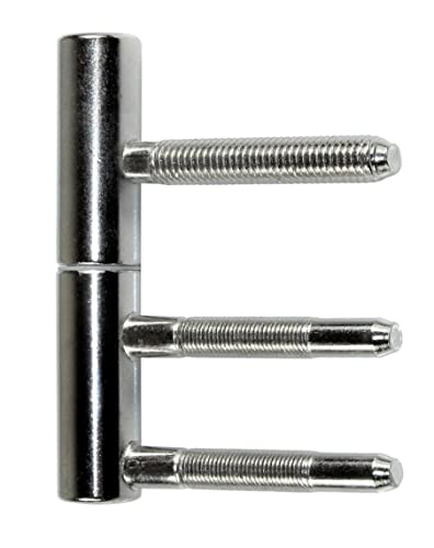 SN-TEC Standard Türband Set 2-teilig für Holztüren mit Holzzargen, Rolle 15mm, Stift 10mm (10 Stück, Edelstahl matt) von SN-TEC