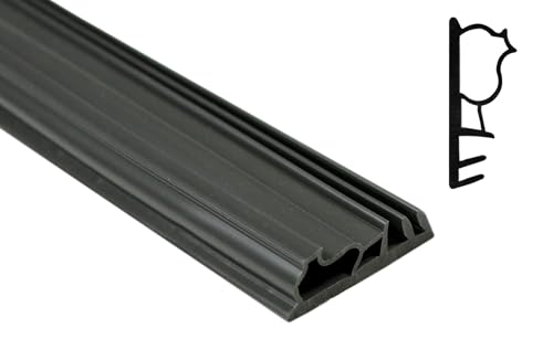 SN-TEC Universal Haustürdichtung/Türdichtung SK 318 in Anthrazit für 18mm Falzbreite und 5mm Nut (Gesamtbreite 24mm), für 3 bis 8mm Anschlagluft (Länge: 7 Meter) (SK 318 (18mm Falzbreite)) von SN-TEC