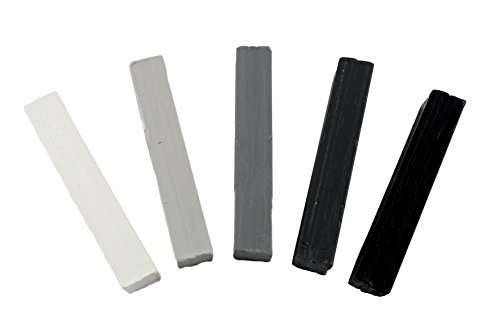 SN-TEC Weichwachs Sortiment für RAL-Töne, Weiß, Grau, Schwarz (Set mit 5 Stangen) von SN-TEC