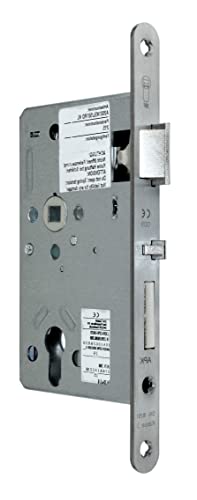 SSF Automatik FH Panikschloss Türschloss Selbstverriegelnd für Profilzylinder 65/72/9, Edelstahl Stulp: 24 x 235mm abgerundet incl. SN-TEC Montagematerial (DIN RECHTS) von SN-TEC