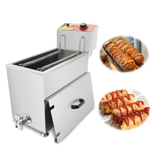 Kommerzielle Fritteuse, 3 kW, 25 l, automatische Käse-Hotdog-Würstchen-Grill-Spießfritteuse mit einstellbarer Temperatur für Restaurant/Snackbar/Kantine/Heimgebrauch von SN-XBDP