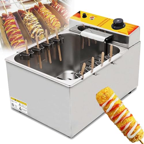 Kommerzielle elektrische 12-Liter-Käse-Hot-Dog-Friteuse, 1900-W-Käse-Hot-Dog-Stick-Maschine, für die Küche, das Restaurant, die Snackbar, die Kantine zu Hause von SN-XBDP