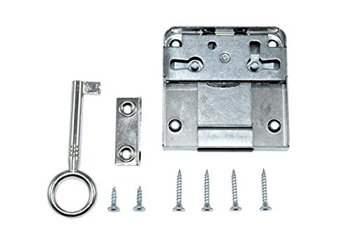 SN-TEC Aufschraubschloss/Möbelschloss/Schrankschloss 40mm Dornmaß rechts/links verwendbar incl. Zubehör von SN-TEC