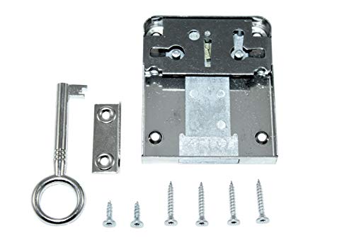 SN-TEC Aufschraubschloss/Möbelschloss/Schrankschloss mit Zuhaltung 50mm Dornmaß rechts/links verwendbar incl. Zubehör von SN-TEC