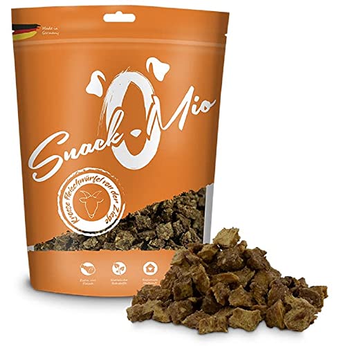 SnackOMio – Premium Hundesnack – krosse Fleischwürfel von der Ziege, getreidefrei, 1er Pack (1 x 125g) von SNACKOMIO