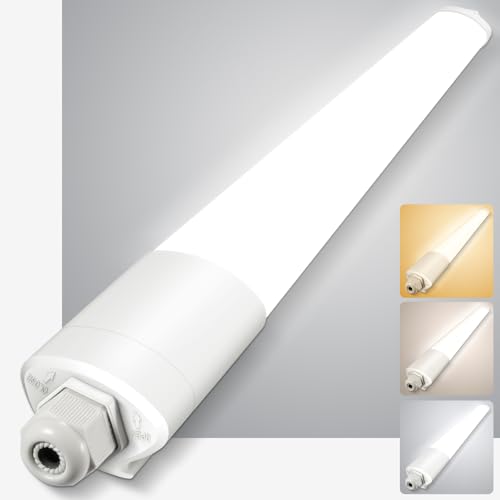 SNADER Feuchtraumleuchte LED Röhre 120CM, 36W 4230LM 3000K/4000K/6500K Deckenlampe, IP65 Wasserfest Verknüpfbar LED Leiste für Werkstattlampe, Kellerlampe, Garagenlampe, Badlampe, Küchenlampe SNADER Feuchtraumleuchte LED Röhre 120CM, 36W 4230LM 3000K/4000K/6500K Deckenlampe, IP65 Wasserfest Verknüpfbar LED Leiste für Werkstattlampe, Kellerlampe, Garagenlampe, Badlampe, Küchenlampe von SNADER