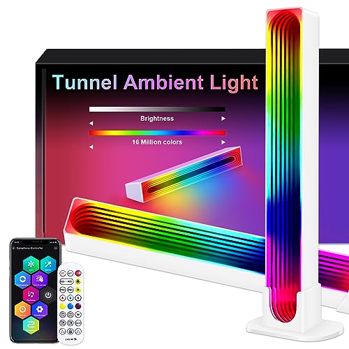 SNADER LED Lightbar, 3D Spiegel TV Ambient Lampe, Gaming Lampe funktioniert RGB Ambient Smart Sync mit Musik und APP Control Steuerung für Gaming, Deko, PC, TV, Raumdekoration von SNADER